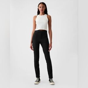 GAP High Rise Double Knit Ponte Skinny Pants Pintuck Seam Black Size 0 NWT RT$70